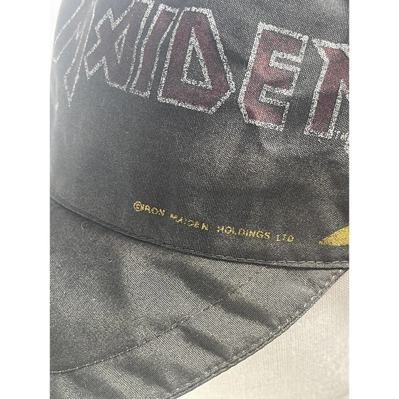 Vintage 80s Iron Maiden Trapper Hat Cap With Ear Flaps Rare Heavy Metal Band - Picture 3 of 9